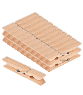 Tradineur - Pack de pinzas para ropas - Fabricadas en madera - 20 Unidades - Utensilios de limpieza y organización - Longitud de 7,5 cm