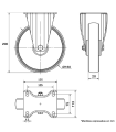 Tradineur - Rueda fija para muebles, hierro y goma, incluye placa de montaje, rueda de transporte para cargas pesadas, industrial, peso máx. 150 kg, Ø 160 mm