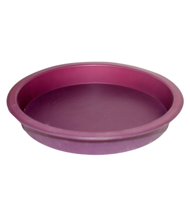 Tradineur - Molde redondo bajo de silicona 22 x 3.4 cm,  recipiente para horno, repostería, bizcochos, tartas, pasteles