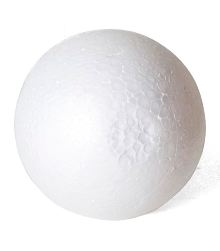 Tradineur - Bola de poliestireno expandido, porexpan, técnica de lentejuelas, servilletas, fieltro, manualidades, decoración, artesanía, proyectos escolares, hogar (Blanco - Ø 15 cm)