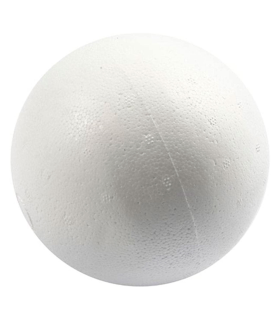 Tradineur - Bola de poliestireno expandido, porexpan, técnica de lentejuelas, servilletas, fieltro, manualidades, decoración, artesanía, proyectos escolares, hogar (Blanco - Ø 15 cm)