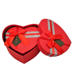 Set de 3 cajas de regalo corazón con lazo, 3 tamaños distintos, cajas decorativas con tapa, presentación para navidad, cumpleaños (Rojo, 20 cm, 18,5 cm y 14,5 cm)