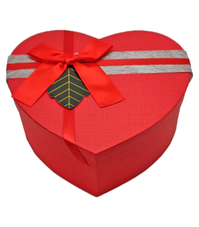 Set de 3 cajas de regalo corazón con lazo, 3 tamaños distintos, cajas decorativas con tapa, presentación para navidad, cumpleaños (Rojo, 20 cm, 18,5 cm y 14,5 cm)