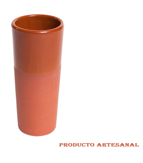 Tradineur - Vaso de tubo de barro, diseño tradicional, artesanal, servir vino, licores, celebraciones, fiestas (Marrón, 16 x 7 cm, 330 ml)