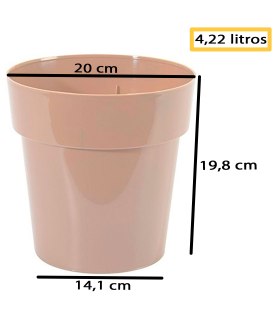 Tradineur - Maceta redonda de plástico, aro ancho, macetero, tiesto, recipiente para plantas, flores, balcón, terraza, hogar, 4,22 litros, 20 x 19,8 cm, color aleatorio