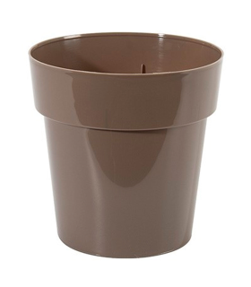 Tradineur - Maceta de plástico redonda, aro ancho, tiesto, macetero, recipiente para plantas, flores, balcón, terraza, hogar - 8,3 litros - 24,8 x 25 cm, color aleatorio