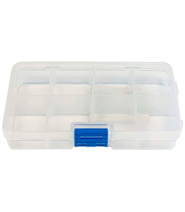 Caja organizadora multiusos nº 19 de plástico con separadores, 8 compartimentos, almacenaje de tornillos, tuercas, accesorios pesca, 2,7 x 13,7 x 7 cm