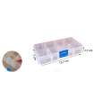 Caja organizadora multiusos nº 19 de plástico con separadores, 8 compartimentos, almacenaje de tornillos, tuercas, accesorios pesca, 2,7 x 13,7 x 7 cm