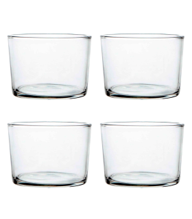 Tradineur - Pack de 4 vasos de cristal, modelo chiquito, servir licores, vino, cerveza, celebraciones, fiestas, aptos para lavavajillas (23 cl - 8,2 x 6 cm)