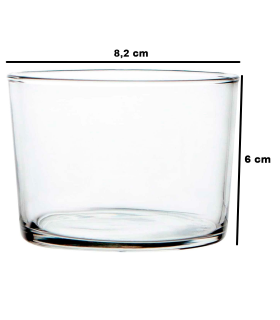 Tradineur - Pack de 4 vasos de cristal, modelo chiquito, servir licores, vino, cerveza, celebraciones, fiestas, aptos para lavavajillas (23 cl - 8,2 x 6 cm)