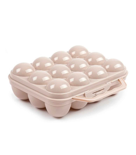 Tradineur - Huevera de plástico con tapadera para huevos, 12 espacios para huevos, cocina, repostería, fabricada en España, 7 x 20 x 18,5 cm, color y modelo aleatorios