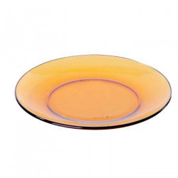 Tradineur - Plato llano de vidrio, ligero y resistente, servir comidas, cenas, vajilla de cocina, apto para lavavajillas (Ámbar