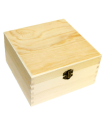 Caja de madera cuadrada con cierre metálico 13,7 x 24,4 x 24,4 cm, cofre con tapa para decorar y guardar objetos de valor, joyas, coleccionables