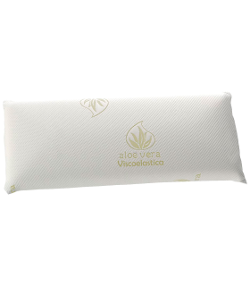 Tradineur - Almohada viscoelástica de Aloe Vera Antiácaros - Fabricada en Fibra hueca Poliéster - Forma rectangular - 70 cm