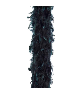 Tradineur - Boa de plumas, accesorio de disfraz, charlestón, años 20, carnaval, Halloween, fiesta temática, decoración (Negro, 2 metros)