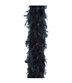 Tradineur - Boa de plumas, accesorio de disfraz, charlestón, años 20, carnaval, Halloween, fiesta temática, decoración (Negro, 2 metros)