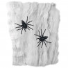Tradineur - Telaraña con 2 arañas para Halloween, poliéster y plástico, tela de araña, decoración de interior, fiestas, celebrac
