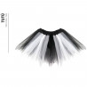 Tradineur - Tutú infantil bicolor, 100% poliéster, complemento para disfraces de carnaval, Halloween, cosplay, niñas (Blanco y n