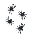 Tradineur - Pack de 4 arañas para Halloween, plástico, decoración de interior, fiestas, celebraciones (Negro - 6 cm)