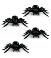 Tradineur - Pack de 4 arañas de Halloween, plástico, decoración de interior, fiestas, celebraciones (Negro - 11 cm)