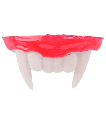 Tradineur - Dentadura de vampiro, resina, colmillos de vampiresa, Drácula, complemento para disfraces de carnaval, Halloween, cosplay (Unisex, Adulto)