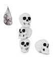 Tradineur - Pack de 4 calaveras para Halloween, plástico, cráneos, decoración de interior, carnaval, fiestas, celebraciones, 10 cm