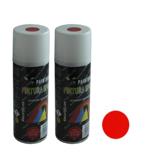 Montoro - Pack 2 botes de pintura en spray rojo vivo A04 200 ml, válido para multitud de superficies de interior y exterior