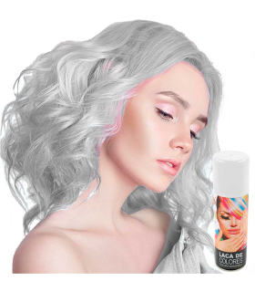 Tradineur - Laca para pelo en spray para halloween - Cantidad: 125 ml - Accesorio para disfraz de carnaval, fiestas, cosplay, cumpleaños, adulto - Color Blanco