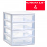 Tradineur - Cajonera guadiana de sobremesa, incluye 4 cajones transparentes, torre de almacenaje, armario, baño, oficina, fabric