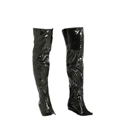 Par de cubre botas de color negro para jóvenes y adultos para carnaval, halloween, fiestas, celebraciones. Altura: 65 cm