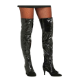 Par de cubre botas de color negro para jóvenes y adultos para carnaval, halloween, fiestas, celebraciones. Altura: 65 cm