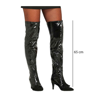 Par de cubre botas de color negro para jóvenes y adultos para carnaval, halloween, fiestas, celebraciones. Altura: 65 cm