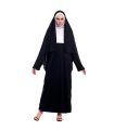 Tradineur - Disfraz de monja maldita para mujer, fibra sintética, incluye túnica, cruz y cofia, religiosa, carnaval, Halloween, cosplay (Adulto, Talla S)