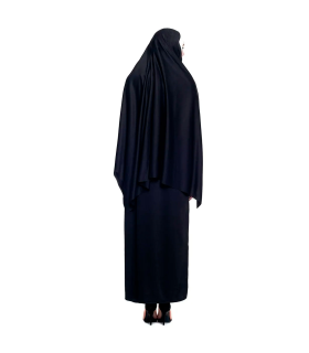 Tradineur - Disfraz de monja maldita para mujer, fibra sintética, incluye túnica, cruz y cofia, religiosa, carnaval, Halloween, cosplay (Adulto, Talla S)