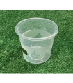 Tradineur - Maceta redonda transparente de plástico, tiesto, macetero, recipiente para plantas, flores, balcón, terraza, hogar, interior o exterior - 17,5 x 13,5 cm