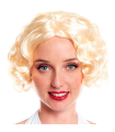 Tradineur - Peluca de Marilyn para mujer, fibra sintética, complemento para disfraz de carnaval, Halloween, cosplay, fiestas (Adulto, Pelo rubio)