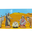 Tradineur - Figuras de nacimiento belén navideño, 8 cm, durexina, niño Jesús, virgen María, José, buey y mula, pesebre, navidad, decoración tradicional