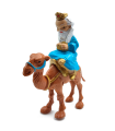 Tradineur - Set de 3 figuras de los reyes a camello para belén - Durexina - Decoración divertida para nacimiento, navidad, tradicional - 8 x 4 x 12,5 cm