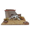 Tradineur - Corral para belén, 8 x 15 x 9 cm, corcho y resina, animales de granja, nacimiento, figuras, decoración tradicional, pesebre, navidad, modelo aleatorio