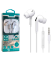 Tradineur - Auriculares con micrófono - Control de volumen - Jack 3,5 cm - Compatible con Pods, Móviles, Tablets y PC - Música es Estéreo - Color Blanco