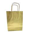 Tradineur - Pack de 50 bolsa Kraft "S" - Ideal para guardar tus regalos de navidad, fin de años o año nuevo - 24 x 32 cm - Color Oro