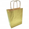 Tradineur - Pack de 50 bolsa Kraft "S" - Ideal para guardar tus regalos, fin de año, año nuevo, Navidad - 24 x 32 cm - Color Oro