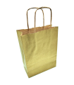 Tradineur - Pack de 50 bolsa Kraft "S" - Ideal para guardar tus regalos de navidad, fin de años o año nuevo - 24 x 32 cm - Color Oro