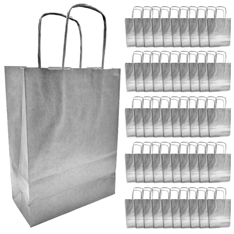 Tradineur - Pack de 50 bolsa Kraft "XS" - Ideal para guardar tus regalos, fin de año, año nuevo, Navidad - 18 x 24 cm - Color Pl Tradineur - Pack de 50 bolsa Kraft "XS" - Ideal para guardar tus regalos, fin de año, año nuevo, Navidad - 18 x 24 cm - Color Pl