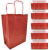 Tradineur - Pack de 50 bolsa Kraft "XS" - Ideal para guardar tus regalos, fin de año, año nuevo, Navidad - 18 x 24 cm - Color Ro