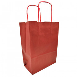 Tradineur - Pack de 50 bolsa Kraft "XS" - Ideal para guardar tus regalos, fin de año, año nuevo, Navidad - 18 x 24 cm - Color Ro