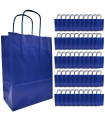 Tradineur - Pack de 50 bolsa Kraft "XS" - Ideal para guardar tus regalos de navidad, fin de años o año nuevo - 18 x 24 cm - Color Azul