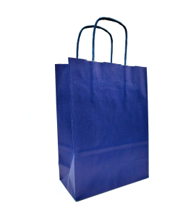 Tradineur - Pack de 50 bolsa Kraft "XS" - Ideal para guardar tus regalos de navidad, fin de años o año nuevo - 18 x 24 cm - Color Azul