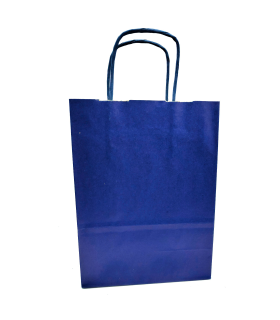 Tradineur - Pack de 50 bolsa Kraft "XS" - Ideal para guardar tus regalos de navidad, fin de años o año nuevo - 18 x 24 cm - Color Azul