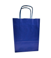 Tradineur - Pack de 50 bolsa Kraft "XS" - Ideal para guardar tus regalos de navidad, fin de años o año nuevo - 18 x 24 cm - Color Azul